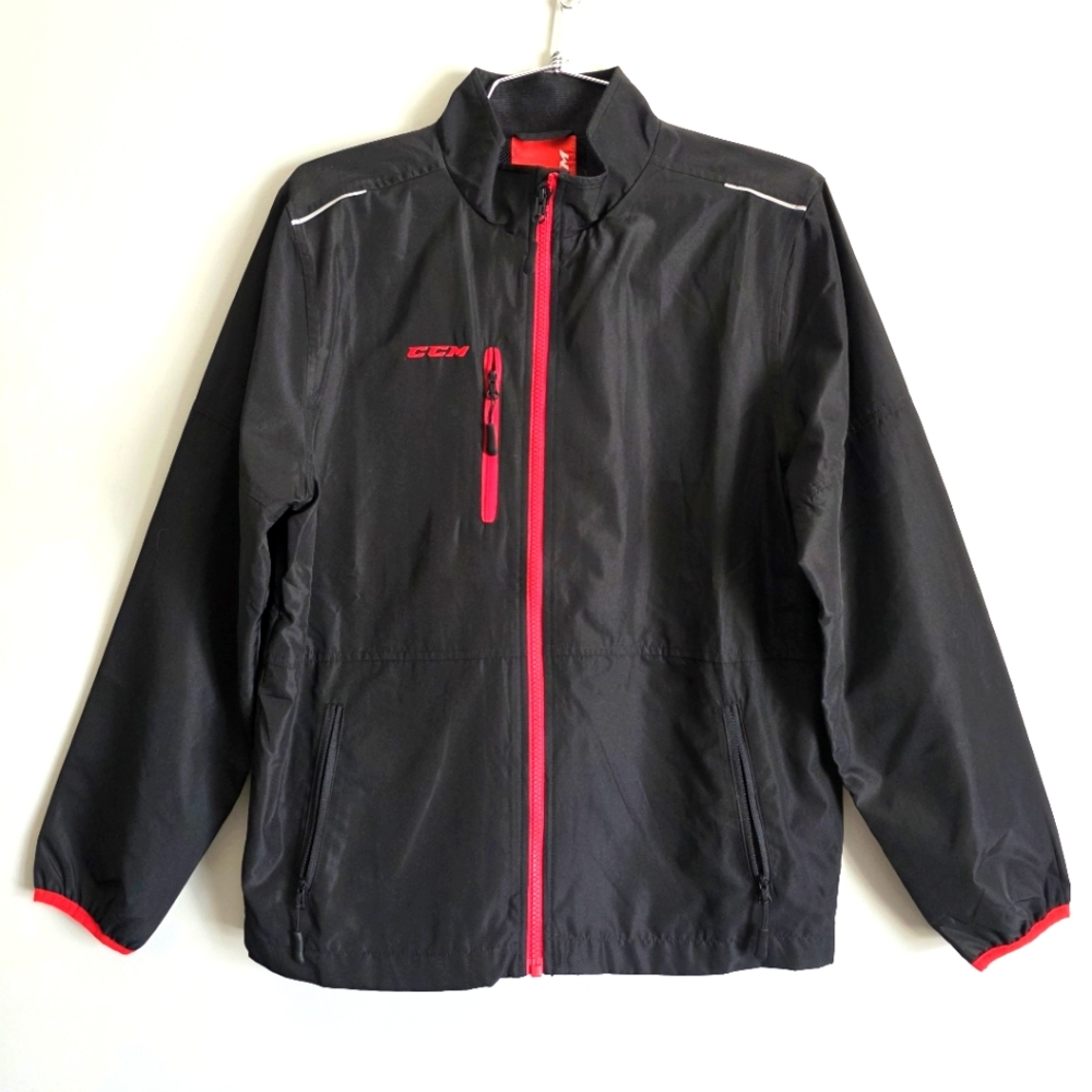 CCM Team  Hockey Rink Jacket  Black/Red Youth Size XL